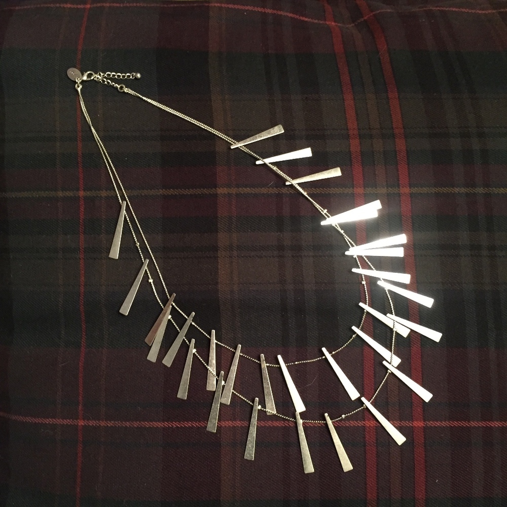 Double Strand Silver Tone Necklace